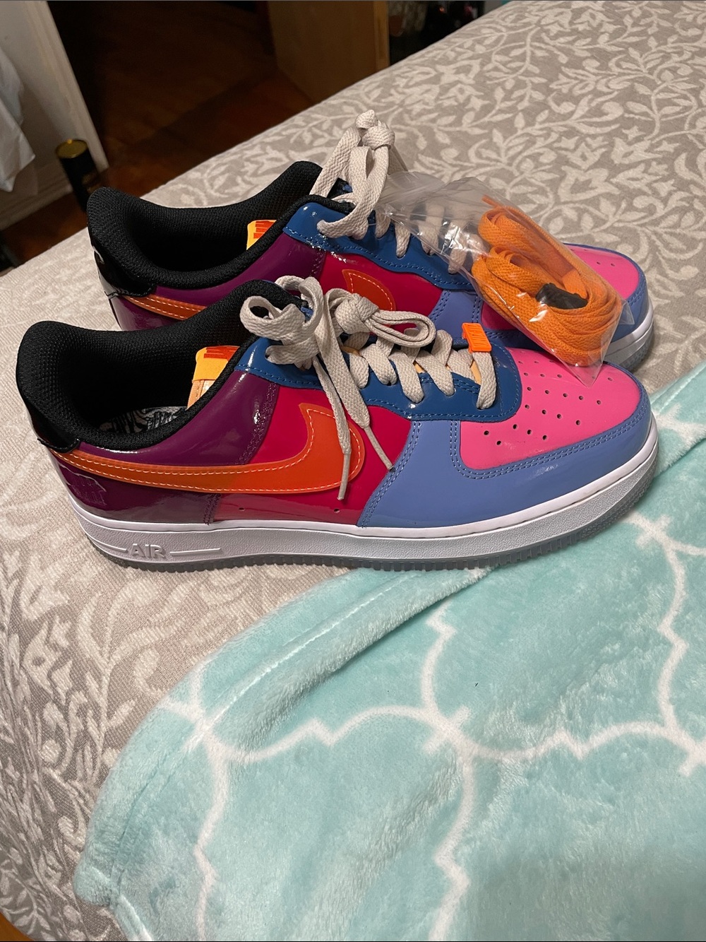 Nike Women's Low-Top Colorblock Sneakers - Pink/Blue/Orange/Purple